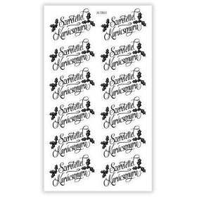   Matrica -Ajándékcsomagra matrica Szeretettel K. - átlátszó 12db/lap