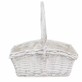 Fonott kosár fehér 35cm - szögletes