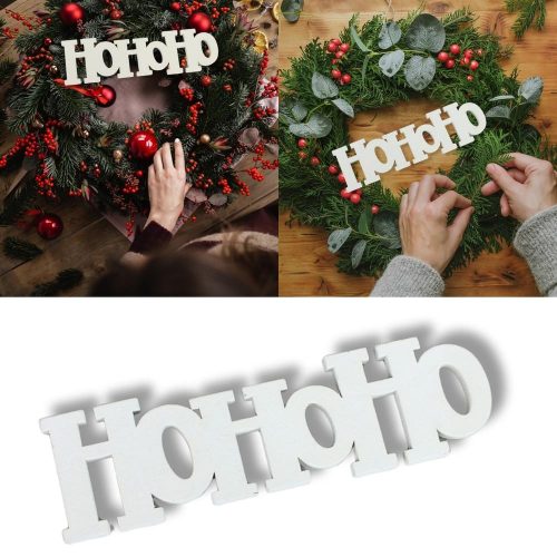 Hohoho felirat fehér 15cm 4db/csomag