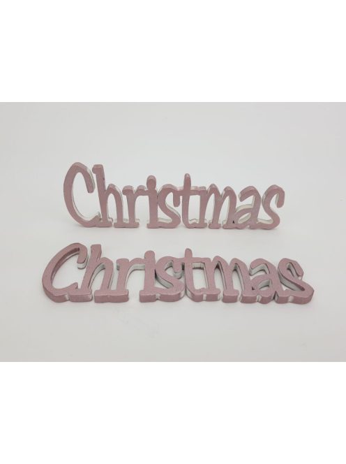 Christmas felirat metál rózsaarany 15cm 2db/csomag