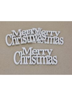   Fa - "Merry Christmas" felirat koszorúra fehér 14cm 3db/csomag