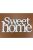 Fa - "Sweet home" felirat koszorúra  fehér 11,5x20cm