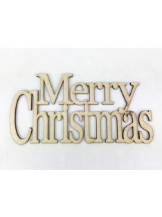   Natúr fa - "Merry Christmas" felirat koszorúra 20cm