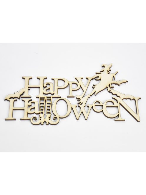 Natúr fa - "Happy Halloween" felirat 20cm