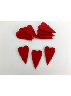 Filc - Hosszú szív 2,3x4cm 10db/csomag