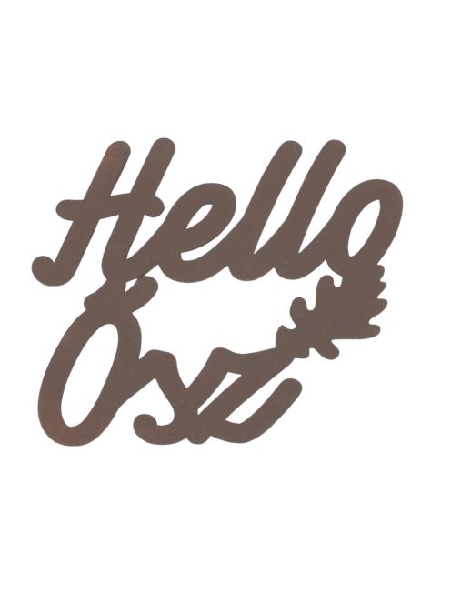 Világos barna "Hello Ősz" felirat színes 11x11cm
