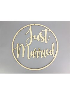 Natúr fa - "Just Married" felirat keretben  40cm