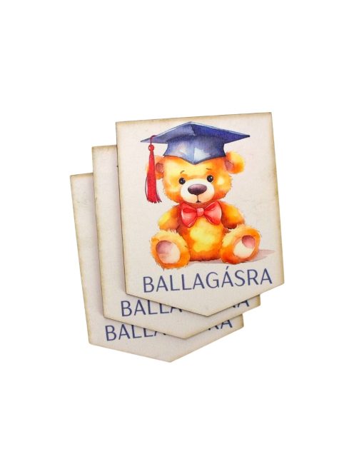 Nyomtatott dekorkarton - Ballagásra macis bookmark tábla 3db