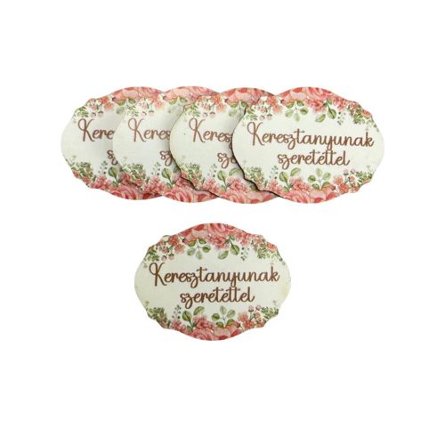 Nyomtatott dekorkarton - Keresztanyunak szerettel 5db/csomag