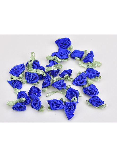 Szatén rózsafejek s.kék 25db/csomag