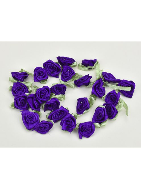 Szatén rózsafejek s.lila 25db/csomag