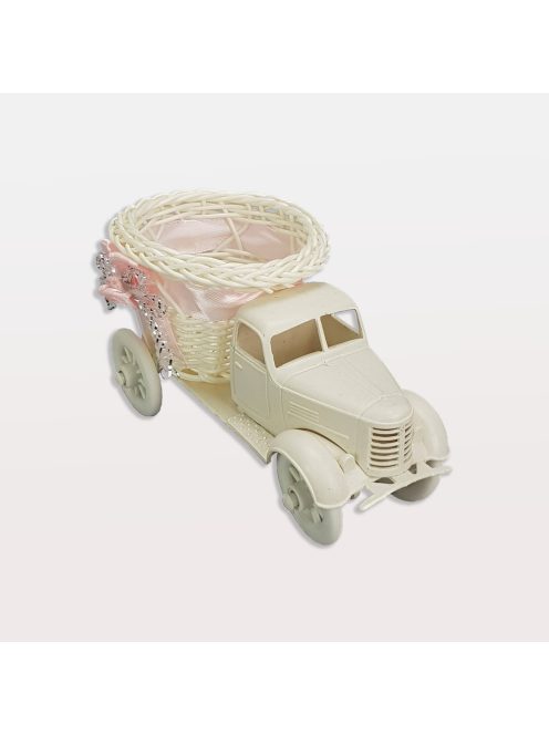 Műanyag teherautó kosárral rózsaszín
