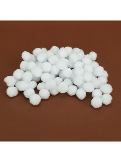 Fehér zsenília pompon 1,5cm 100db/csomag