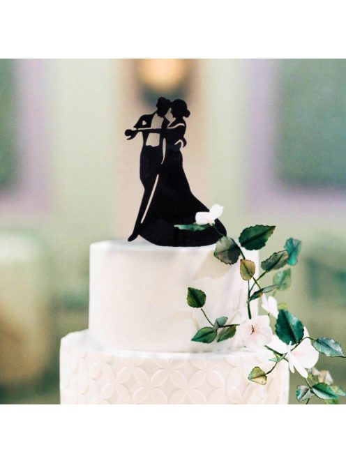 Esküvői tortadísz fekete