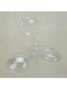   Ajándéktartó szétválasztható gömb műanyag lapos 7*7*2,5cm 5db/cs