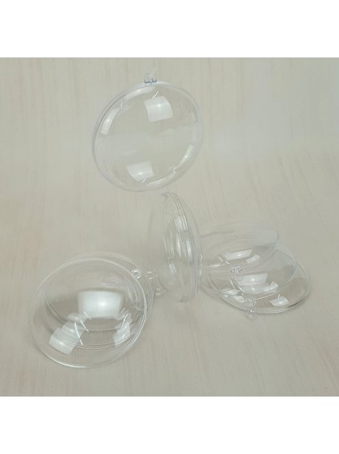 Ajándéktartó szétválasztható gömb műanyag lapos 7*7*2,5cm 5db/cs
