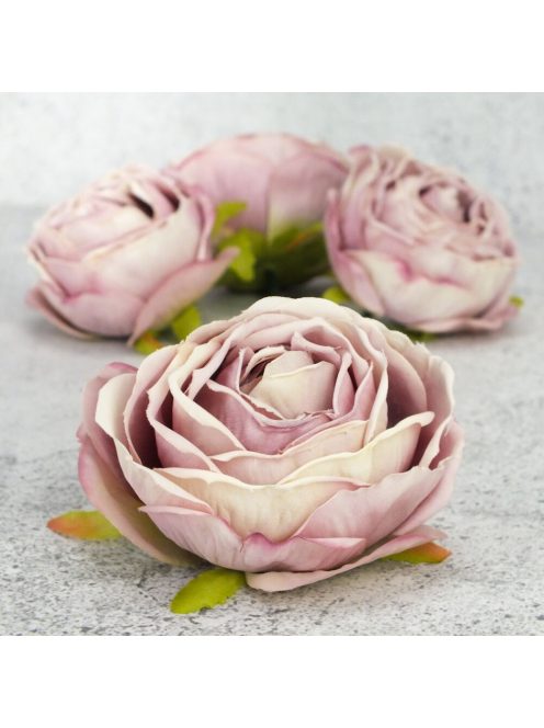 Százlevelű rózsa fej - pasztell mályva 4db/csomag