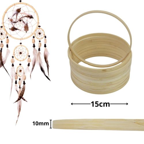 Fa karika álomfogóhoz, makraméhoz 15cm*1cm 10db/csomag