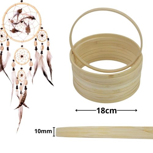 Fa karika álomfogóhoz, makraméhoz 18cm*1cm 10db/csomag
