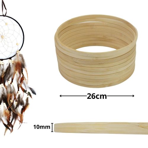 Fa karika álomfogóhoz, makraméhoz 26cm*1cm 10db/csomag