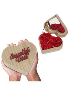   Szappanrózsa szív dobozban "Szeretlek dédi" felirattal piros