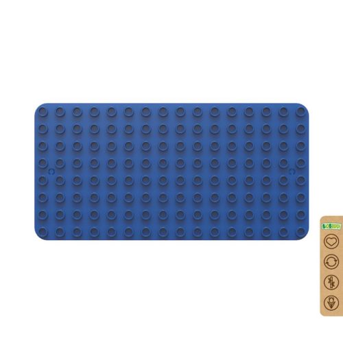 BiOBUDDi® BB-0017 | építőjáték alaplap nagy méretű kockákhoz - 100% kompatibilis minden más kedvelt márka nagy méretű kockáival | 8x16 bütyök sötétkék