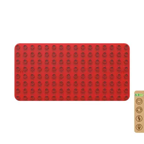   BiOBUDDi BB-0017 | építőjáték alaplap nagy méretű kockákhoz - 100% kompatibilis minden más kedvelt márka nagy méretű kockáival | 8x16 bütyök vörös