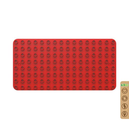 BiOBUDDi® BB-0017 | építőjáték alaplap nagy méretű kockákhoz - 100% kompatibilis minden más kedvelt márka nagy méretű kockáival | 8x16 bütyök vörös