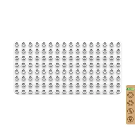   BiOBUDDi BB-0017 | építőjáték alaplap nagy méretű kockákhoz - 100% kompatibilis minden más kedvelt márka nagy méretű kockáival | 8x16 bütyök fehér