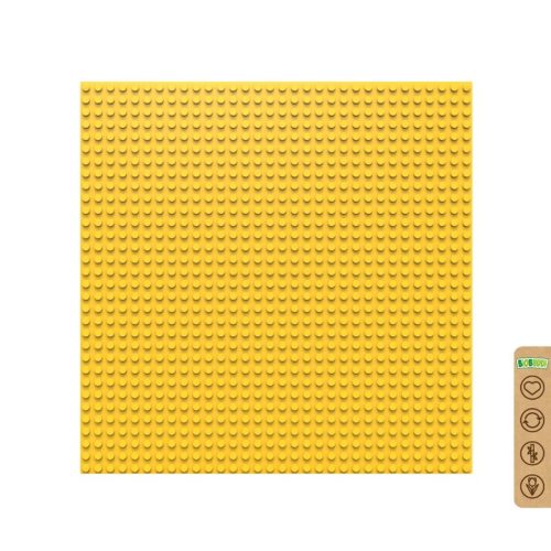 BiOBUDDi® BB-0095 | építőjáték alaplap - 100% kompatibilis minden más kedvelt márkával | 32x32 bütyök sárga
