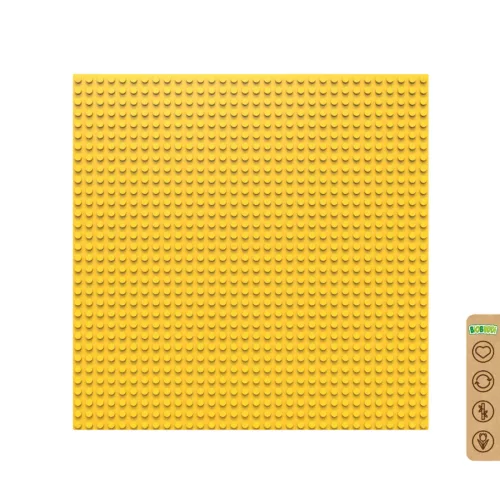BiOBUDDi BB-0095 | építőjáték alaplap - 100% kompatibilis minden más kedvelt márkával | 32x32 bütyök sárga