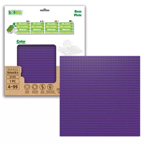 BiOBUDDi BB-0095 | építőjáték alaplap - 100% kompatibilis minden más kedvelt márkával | 32x32 bütyök lila