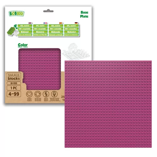 BiOBUDDi BB-0095 | építőjáték alaplap - 100% kompatibilis minden más kedvelt márkával | 32x32 bütyök fukszia