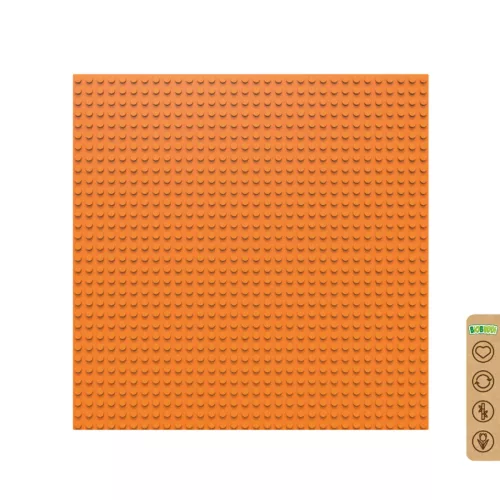 BiOBUDDi BB-0095 | építőjáték alaplap - 100% kompatibilis minden más kedvelt márkával | 32x32 bütyök narancssárga
