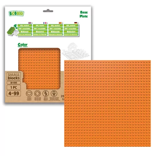 BiOBUDDi BB-0095 | építőjáték alaplap - 100% kompatibilis minden más kedvelt márkával | 32x32 bütyök narancssárga