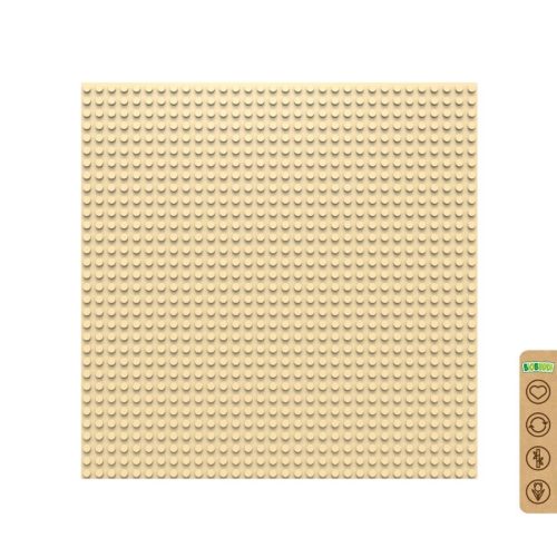 BiOBUDDi® BB-0095 | építőjáték alaplap - 100% kompatibilis minden más kedvelt márkával | 32x32 bütyök bézs