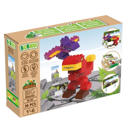 BiOBUDDi® BB-0187 | bio építőjáték | T-rex és Pterodactyl - 100% kompatibilis minden más kedvelt márkával