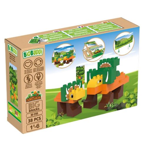 BiOBUDDi® BB-0188 | bio építőjáték | Triceratops - 100% kompatibilis minden más kedvelt márkával