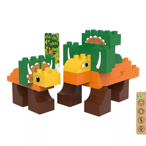 BiOBUDDi BB-0188 | bio építőjáték | Triceratops - 100% kompatibilis minden más kedvelt márkával