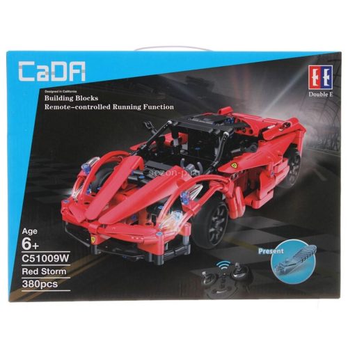 CaDA® C51009W - Red Storm piros sportkocsi - 100% technic-kompatibilis építőjáték