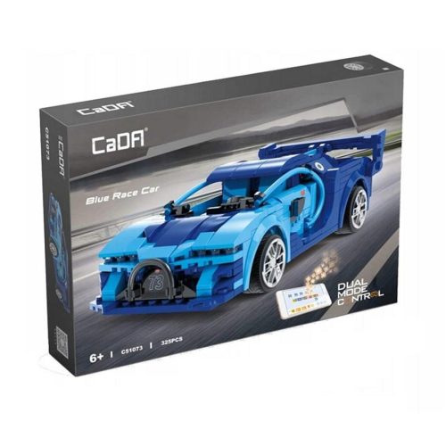 CaDA® C51073W - Távirányítós Kék versenyautó építőjáték - 100% kompatibilis minden más kedvelt márkával