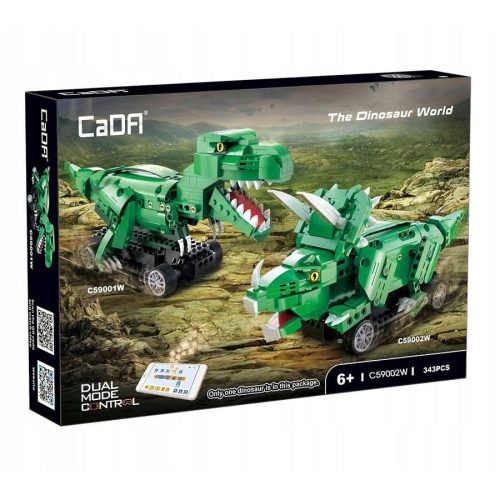 CaDA® C59002W - Dinoszaurusz világ - Távirányítós Triceratopsz - 100% technic-kompatibilis építőjáték