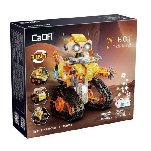 CaDA C83003W - Távirányítós 3 az 1-ben W-BOT Kódoló Robot - 100% technic-kompatibilis építőjáték