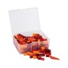 Q-BRiCKS® | 300 db-os vegyes, 100% kompatibilis építőkocka készlet különböző piros és narancs színekben