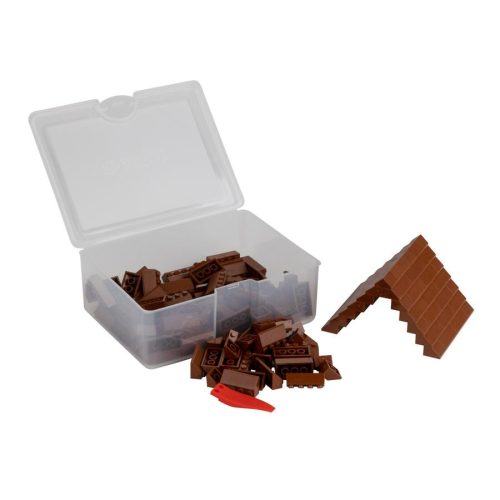 Q-BRiCKS® | 150 db-os, 100% kompatibilis építőkocka készlet | barna tetőelemek