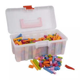   Q-BRiCKS | 650 db-os vegyes, 100% kompatibilis építőkocka készlet vidám virág színekben (alapkockák)
