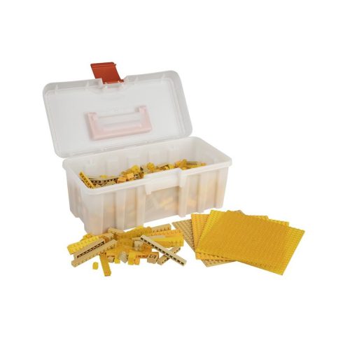 Q-BRiCKS® | 600 db-os vegyes sárga, 100% kompatibilis építőkocka készlet (alapkockák)