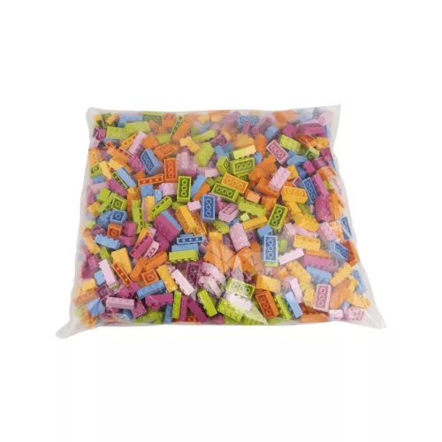 Q-BRiCKS | 1000 db-os vegyes, 100% kompatibilis építőkocka készlet vidám színekben | elsősorban óvodáknak (alapkockák)