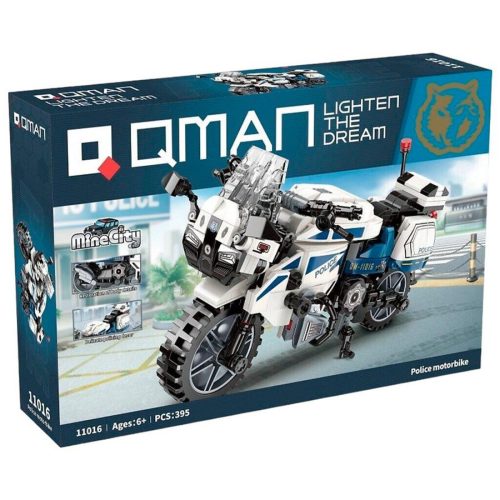 QMAN® 11016 - Rendőrmotor építőjáték - 100% kompatibilis minden más kedvelt márkával