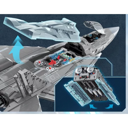 QMAN 23017 - Shenyang J-35 lopakodó hordozó alapú vadászgép - 100% technic-kompatibilis építőjáték